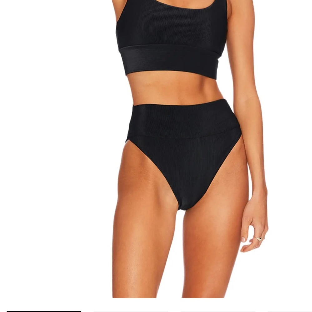 Beach Riot Black High-Waisted Highway Bikini Bottoms